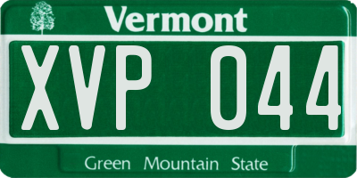 VT license plate XVP044