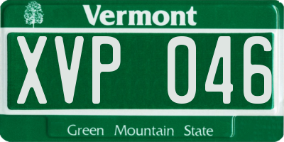VT license plate XVP046