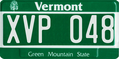 VT license plate XVP048