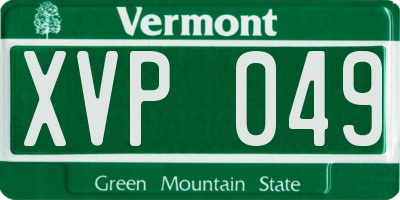 VT license plate XVP049