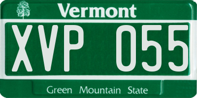 VT license plate XVP055