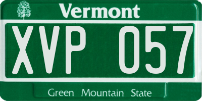 VT license plate XVP057