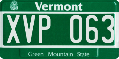 VT license plate XVP063