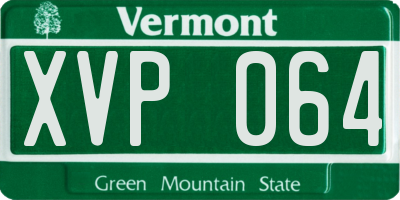 VT license plate XVP064