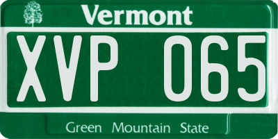 VT license plate XVP065