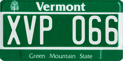 VT license plate XVP066