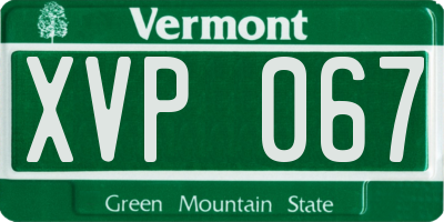 VT license plate XVP067