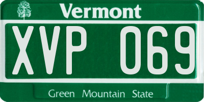 VT license plate XVP069