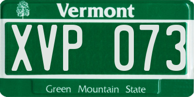VT license plate XVP073
