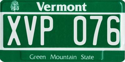 VT license plate XVP076