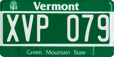 VT license plate XVP079