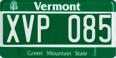 VT license plate XVP085