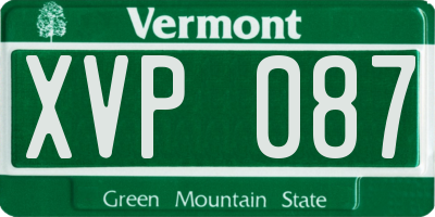 VT license plate XVP087