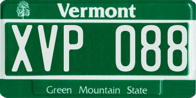 VT license plate XVP088