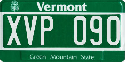 VT license plate XVP090