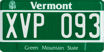 VT license plate XVP093