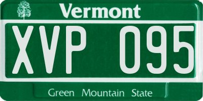 VT license plate XVP095