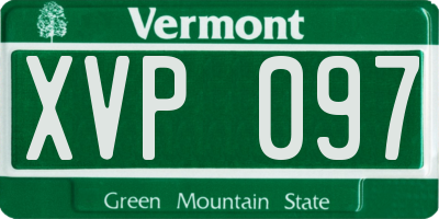 VT license plate XVP097