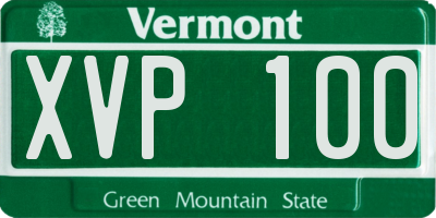 VT license plate XVP100