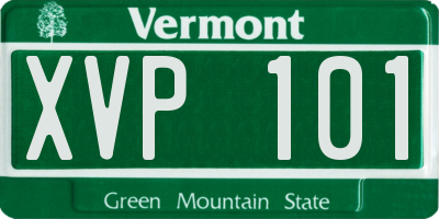 VT license plate XVP101