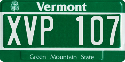VT license plate XVP107