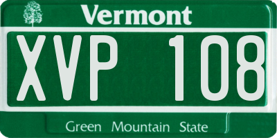 VT license plate XVP108