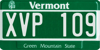 VT license plate XVP109