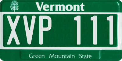 VT license plate XVP111