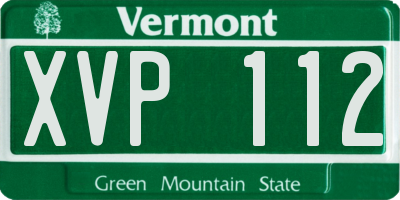 VT license plate XVP112