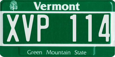 VT license plate XVP114