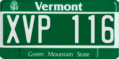 VT license plate XVP116