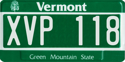 VT license plate XVP118