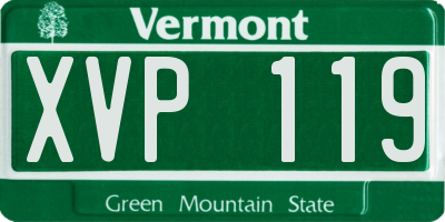 VT license plate XVP119
