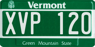 VT license plate XVP120
