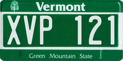 VT license plate XVP121