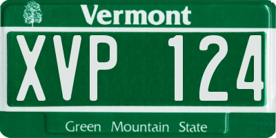 VT license plate XVP124