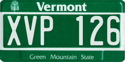 VT license plate XVP126