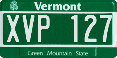 VT license plate XVP127