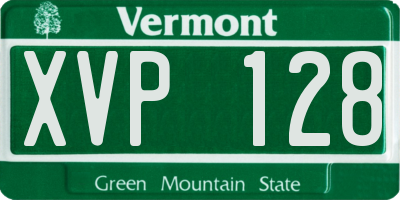 VT license plate XVP128