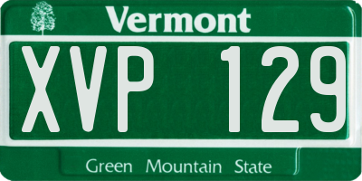 VT license plate XVP129