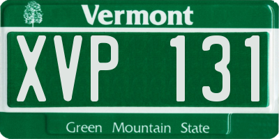VT license plate XVP131