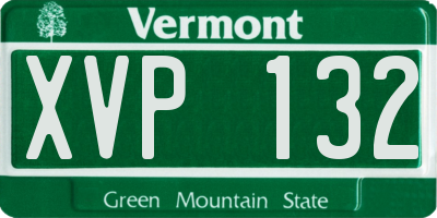 VT license plate XVP132