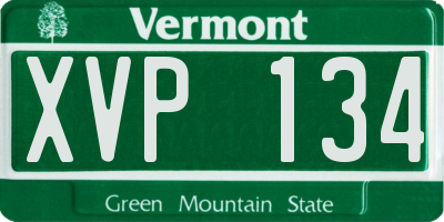 VT license plate XVP134