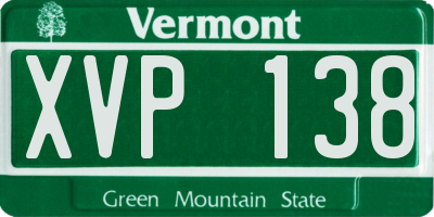 VT license plate XVP138