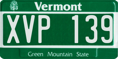 VT license plate XVP139