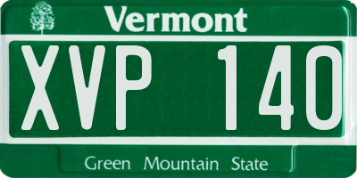 VT license plate XVP140
