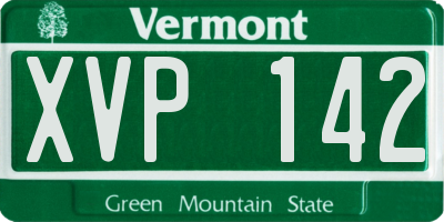 VT license plate XVP142