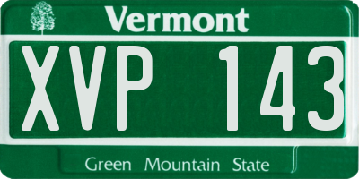 VT license plate XVP143