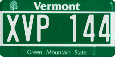 VT license plate XVP144