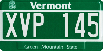 VT license plate XVP145
